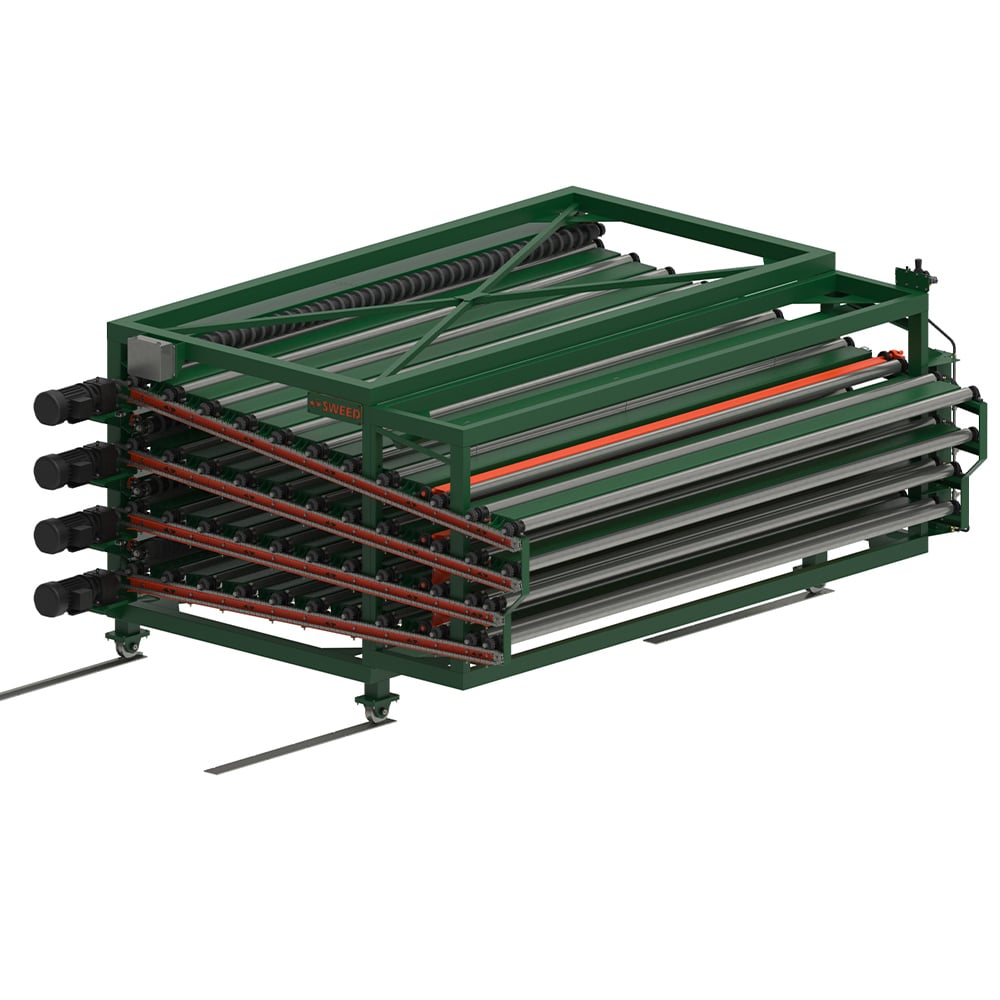 SWEED straight-out veneer dryer unloader for automated material handling