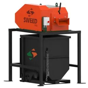 SWEED Model 513 heavy-duty scrap chopper for processing steel banding and nonferrous materials